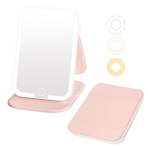 Travel Makeup Mirror, 72 LEDs Portable Mirror with Lights, main image 4